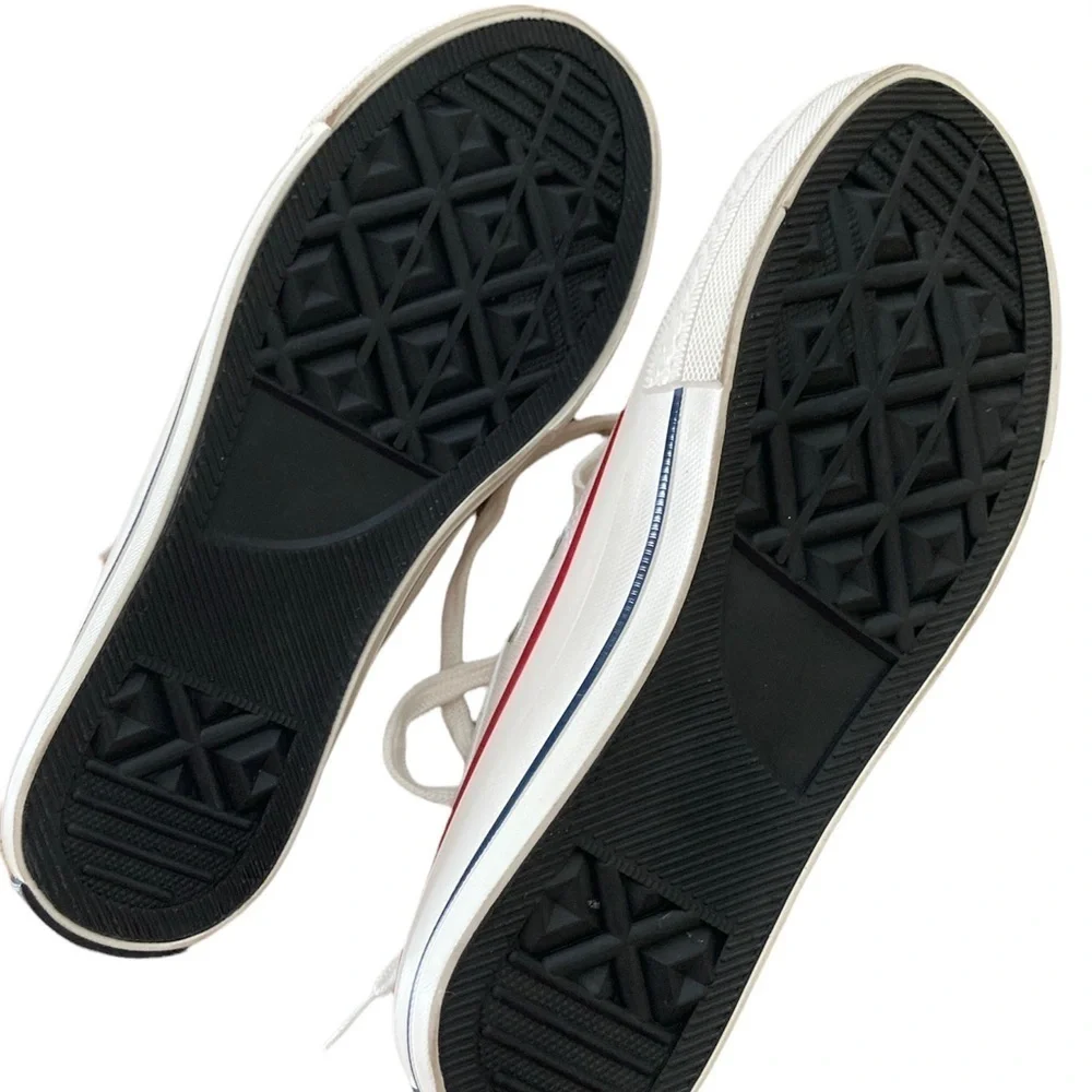 Lace Up White Canvas Slip On Casual Summer Outdoor Shoes Size 37 BNWT